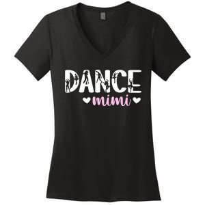 Dance Mimi Of A Dancer Mimi Dancing Mimi Grandma Women's V-Neck T-Shirt