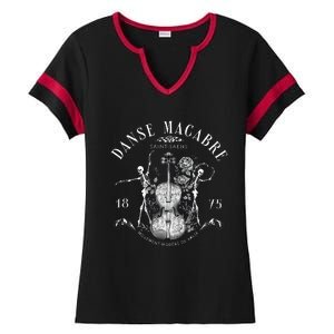 Danse Macabre Orchestra Skeleton Violin Teacher Halloween Ladies Halftime Notch Neck Tee