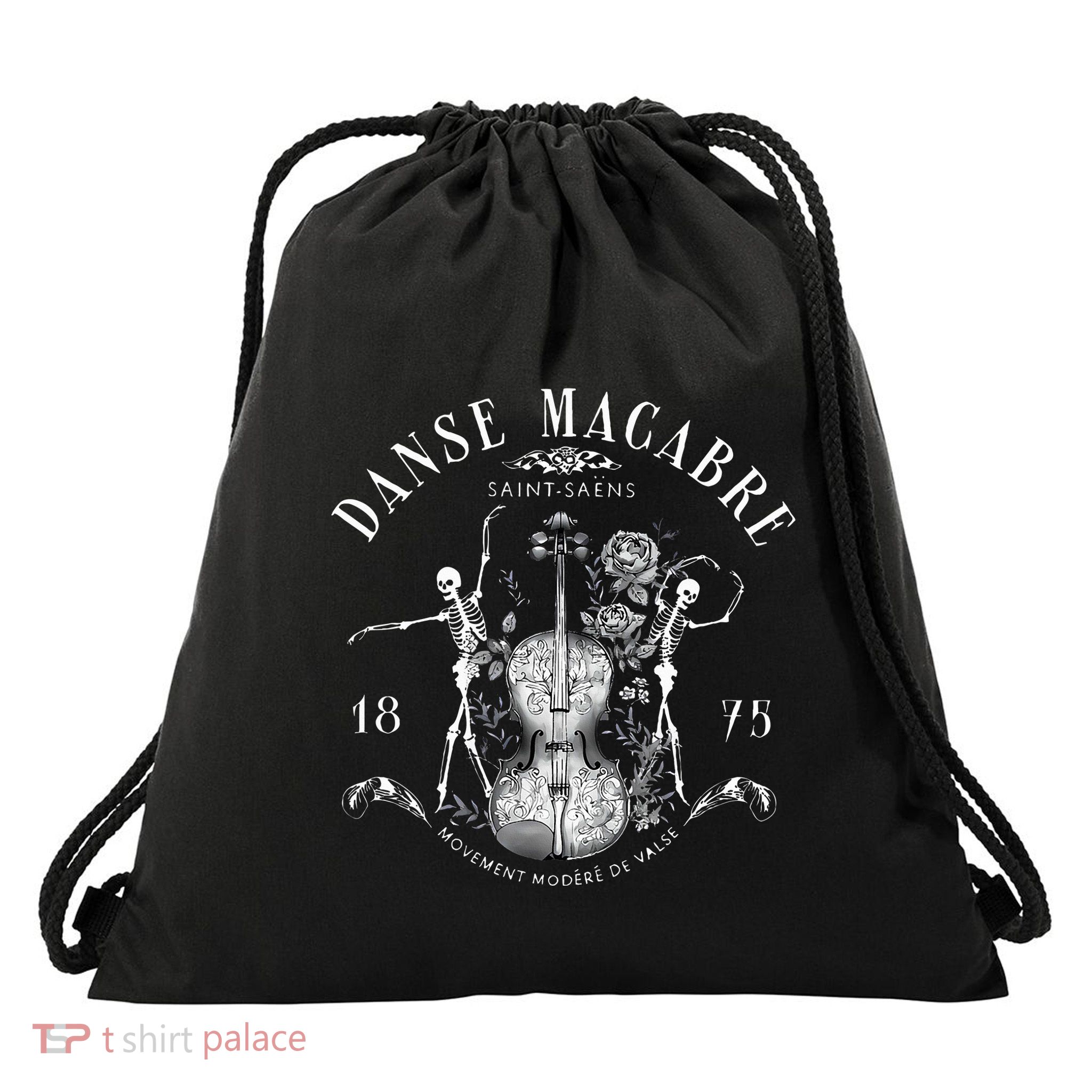 Danse Macabre Orchestra Skeleton Violin Teacher Halloween Drawstring Bag