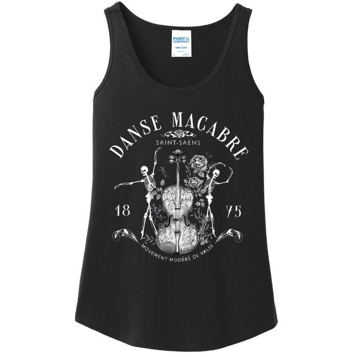 Danse Macabre Orchestra Skeleton Violin Teacher Halloween Ladies Essential Tank