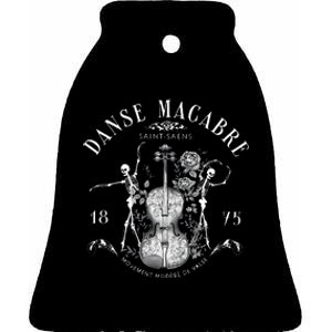 Danse Macabre Orchestra Skeleton Violin Teacher Halloween Ceramic Bell Ornament