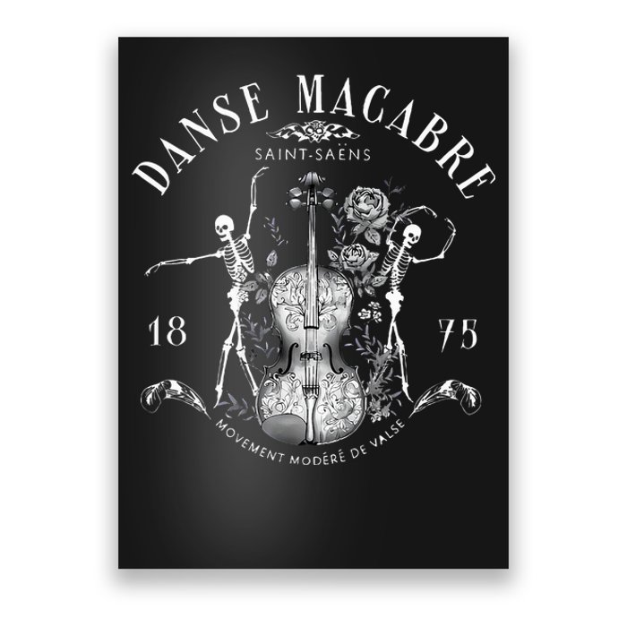 Danse Macabre Orchestra Skeleton Violin Teacher Halloween Poster