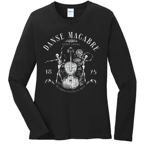 Danse Macabre Orchestra Skeleton Violin Teacher Halloween Ladies Long Sleeve Shirt