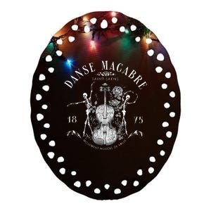 Danse Macabre Orchestra Skeleton Violin Teacher Halloween Ceramic Oval Ornament