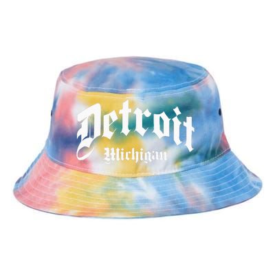 Detroit Michigan Old School Design Classic Tie Dye Newport Bucket Hat