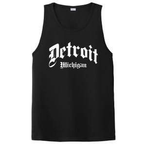 Detroit Michigan Old School Design Classic PosiCharge Competitor Tank