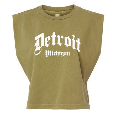 Detroit Michigan Old School Design Classic Garment-Dyed Women's Muscle Tee