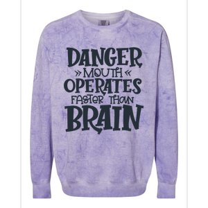 Danger Mouth Operates Faster Than Brain Colorblast Crewneck Sweatshirt