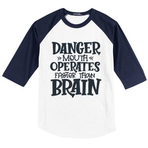 Danger Mouth Operates Faster Than Brain Baseball Sleeve Shirt