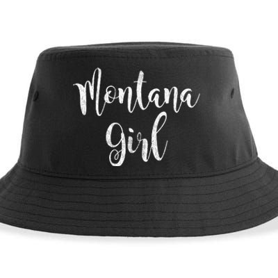 Distressed MT Outfit Cute Montana Girl Sustainable Bucket Hat