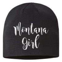 Distressed MT Outfit Cute Montana Girl Sustainable Beanie