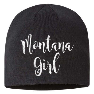 Distressed MT Outfit Cute Montana Girl Sustainable Beanie