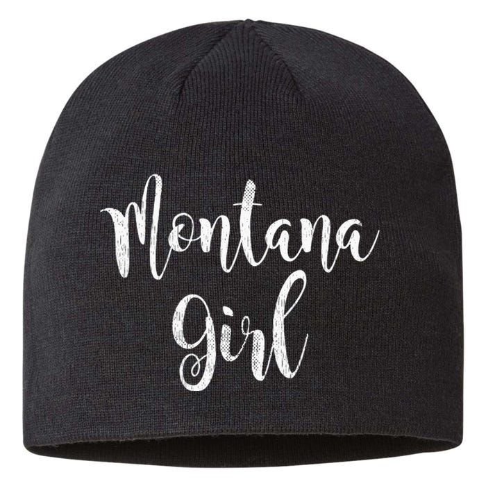 Distressed MT Outfit Cute Montana Girl Sustainable Beanie