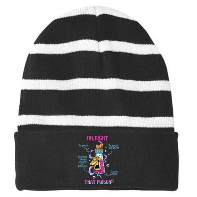 Drink Me Oh Right That Poisonllama Halloween Striped Beanie with Solid Band