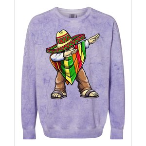 Dabbing Mexican Poncho Cinco De Mayo Colorblast Crewneck Sweatshirt