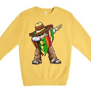 Dabbing Mexican Poncho Cinco De Mayo Premium Crewneck Sweatshirt