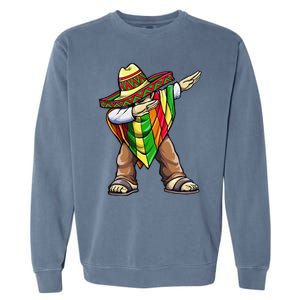 Dabbing Mexican Poncho Cinco De Mayo Garment-Dyed Sweatshirt