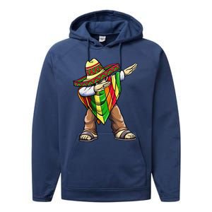 Dabbing Mexican Poncho Cinco De Mayo Performance Fleece Hoodie