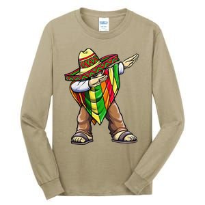 Dabbing Mexican Poncho Cinco De Mayo Tall Long Sleeve T-Shirt