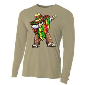 Dabbing Mexican Poncho Cinco De Mayo Cooling Performance Long Sleeve Crew