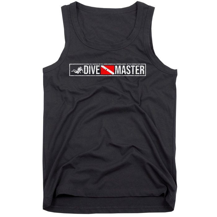 Dive Master Professional Divers Scuba Diving Flag Instructor Tank Top