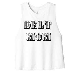 Delt Mom Premium Women's Racerback Cropped Tank