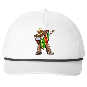 Dabbing Mexican Poncho Cinco de Mayo Snapback Five-Panel Rope Hat