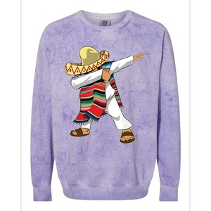 Dabbing Mexican Poncho Cinco De Mayo Sombrero Dab Colorblast Crewneck Sweatshirt