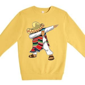 Dabbing Mexican Poncho Cinco De Mayo Sombrero Dab Premium Crewneck Sweatshirt