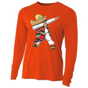 Dabbing Mexican Poncho Cinco De Mayo Sombrero Dab Cooling Performance Long Sleeve Crew