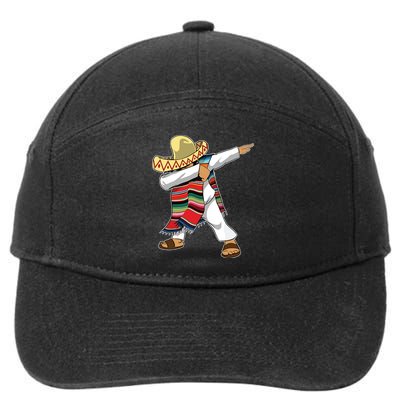 Dabbing Mexican Poncho Cinco De Mayo Sombrero Dab 7-Panel Snapback Hat