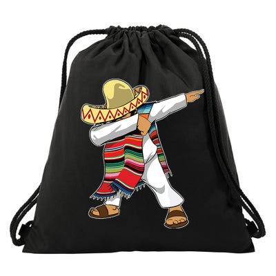 Dabbing Mexican Poncho Cinco De Mayo Sombrero Dab Drawstring Bag
