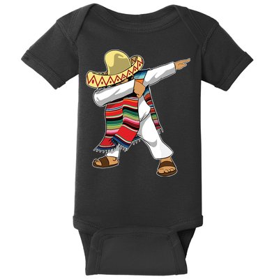 Dabbing Mexican Poncho Cinco De Mayo Sombrero Dab Baby Bodysuit