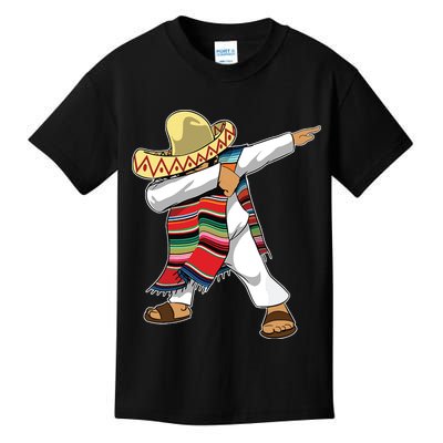 Dabbing Mexican Poncho Cinco De Mayo Sombrero Dab Kids T-Shirt
