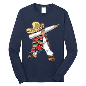 Dabbing Mexican Poncho Cinco De Mayo Sombrero Dab Long Sleeve Shirt