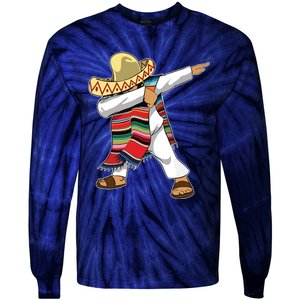 Dabbing Mexican Poncho Cinco De Mayo Sombrero Dab Tie-Dye Long Sleeve Shirt