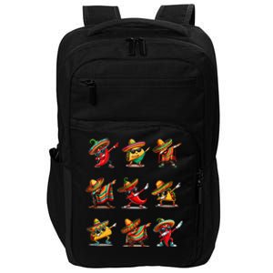 Dabbing Mexican Poncho Taco Cinco De Mayo Impact Tech Backpack