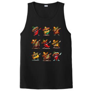 Dabbing Mexican Poncho Taco Cinco De Mayo PosiCharge Competitor Tank