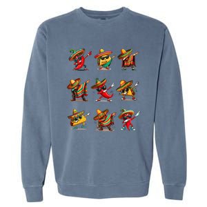 Dabbing Mexican Poncho Taco Cinco De Mayo Garment-Dyed Sweatshirt