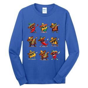 Dabbing Mexican Poncho Taco Cinco De Mayo Tall Long Sleeve T-Shirt