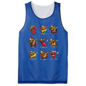 Dabbing Mexican Poncho Taco Cinco De Mayo Mesh Reversible Basketball Jersey Tank