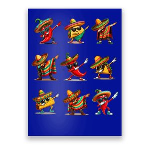 Dabbing Mexican Poncho Taco Cinco De Mayo Poster