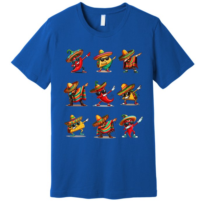 Dabbing Mexican Poncho Taco Cinco De Mayo Premium T-Shirt