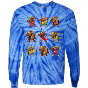 Dabbing Mexican Poncho Taco Cinco De Mayo Tie-Dye Long Sleeve Shirt