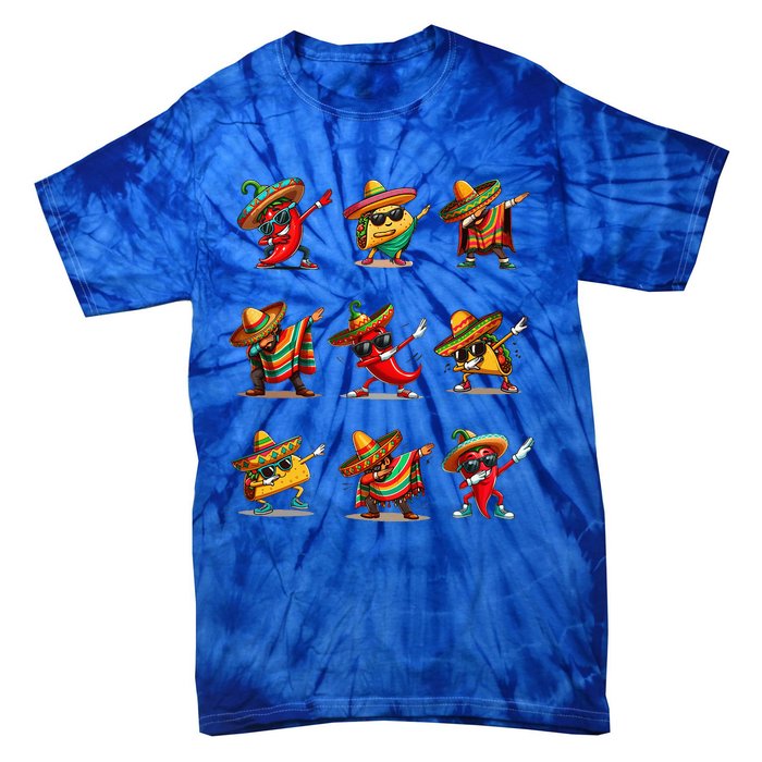 Dabbing Mexican Poncho Taco Cinco De Mayo Tie-Dye T-Shirt