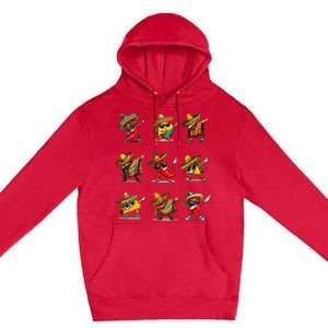 Dabbing Mexican Poncho Taco Cinco De Mayo Premium Pullover Hoodie