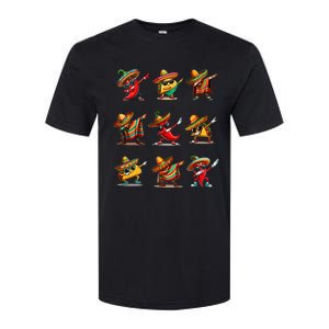 Dabbing Mexican Poncho Taco Cinco De Mayo Softstyle CVC T-Shirt