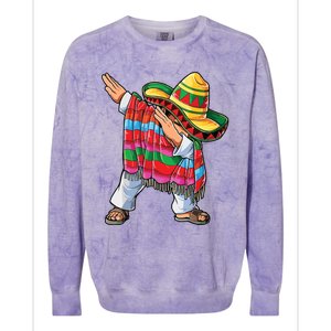 Dabbing Mexican Poncho Cinco De Mayo Colorblast Crewneck Sweatshirt