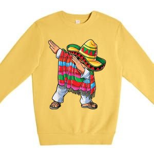 Dabbing Mexican Poncho Cinco De Mayo Premium Crewneck Sweatshirt