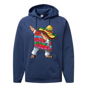 Dabbing Mexican Poncho Cinco De Mayo Performance Fleece Hoodie